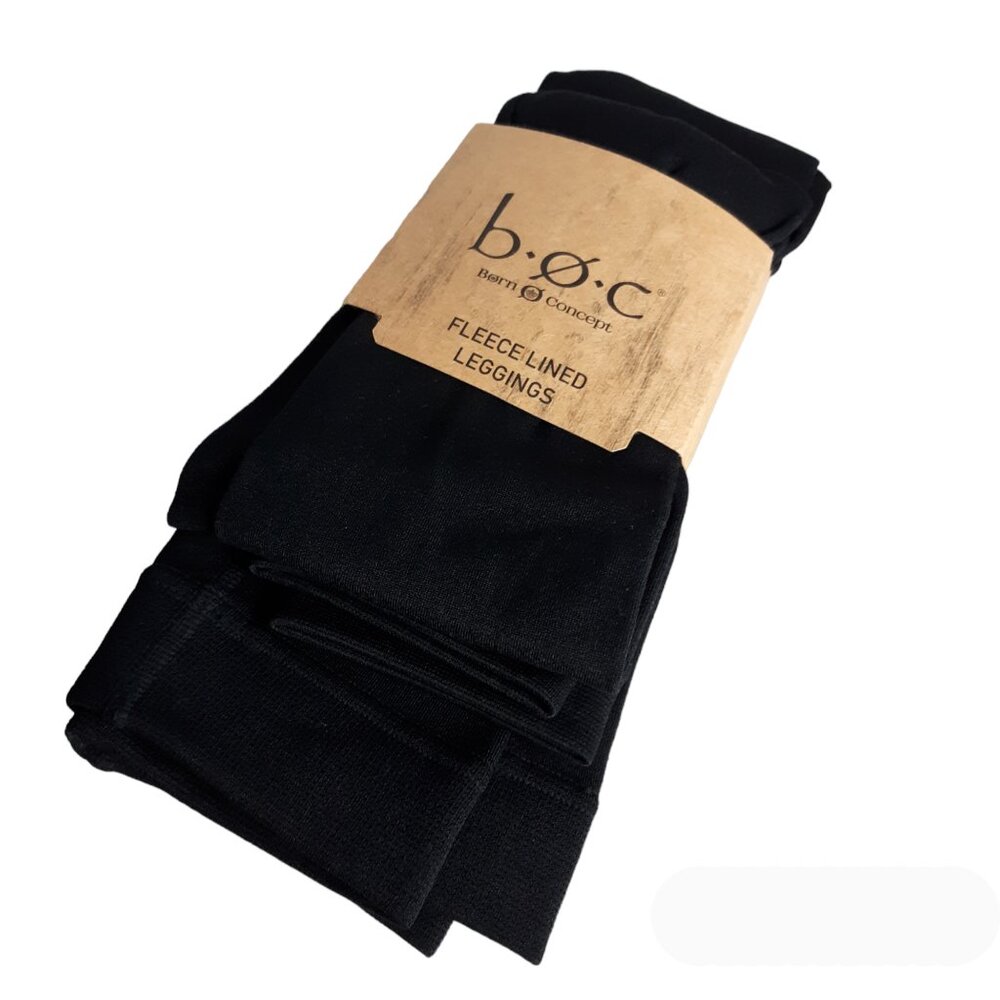 Born Fleece Lined Black Leggings Size Small / Medium NWT